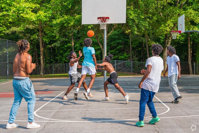 Residents love to play a game of pick up basketball on the courts at the Wilson Mill Meadow Park.