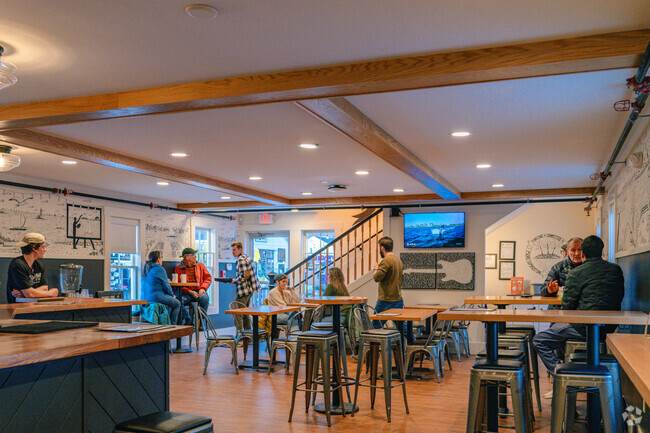 Many locals get together after a long week to enjoy a beer and some food from various food trucks located at Tideline Public House and Mercantile.