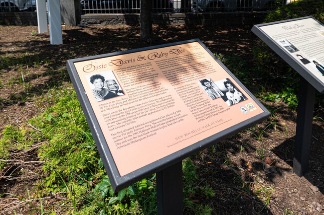 Ruby Dee and Ossie Davis are commemorated in the center of New Rochelle, New York.