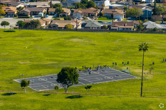 Play field at La Merced Intermediate School in Montebello, Ca.