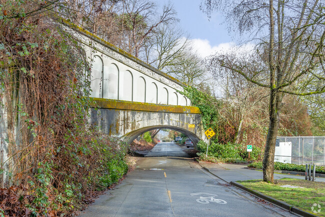 The historic Yesler Cable Car Bridge runs over Lake Washington Boulevard South in Leschi.