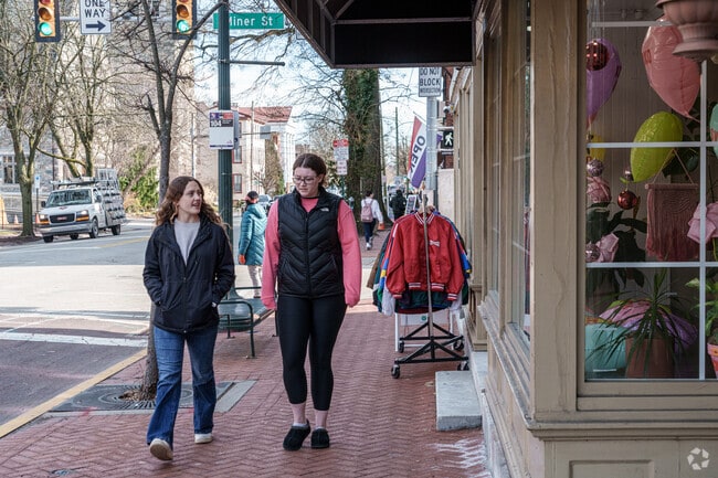 Red brick sidewalks contribute to West Chester's hometown feel.