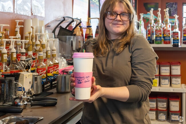 Grab something hot on a cold day at Yellowstone Coffee and Canvas in Lockwood.