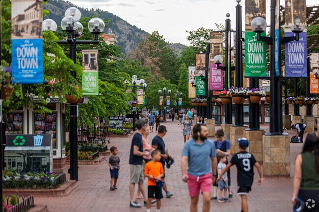Stroll through the vibrant Pearl Mall, a Downtown Boulder highlight.