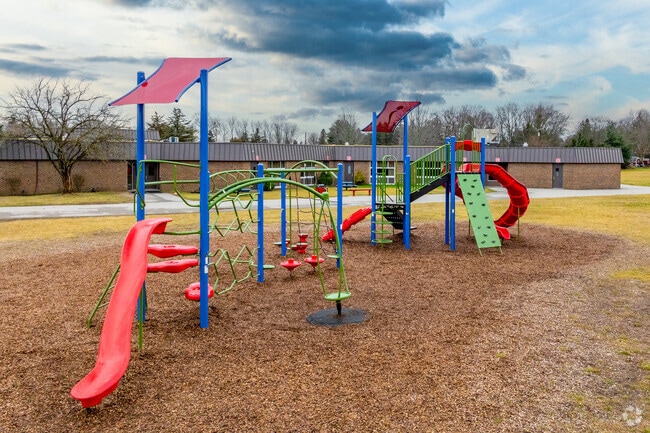 Enjoy modern and fun playground equipment at Highland Elementary School.