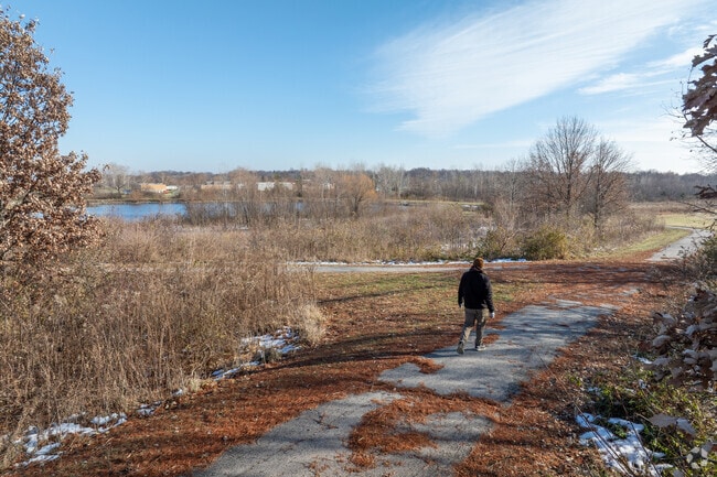Explore the trails through Bellefontaine Conservation Area near Hathaway Manor.