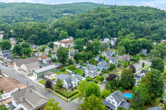 This peaceful Hillburn neighborhood is surrounded by dense greenery and scenic hills just outside New York City.