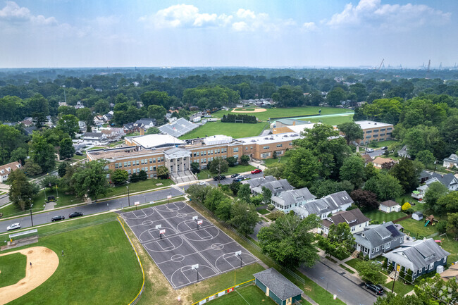 Overview of Audubon High School and its many fields and courts for the students.