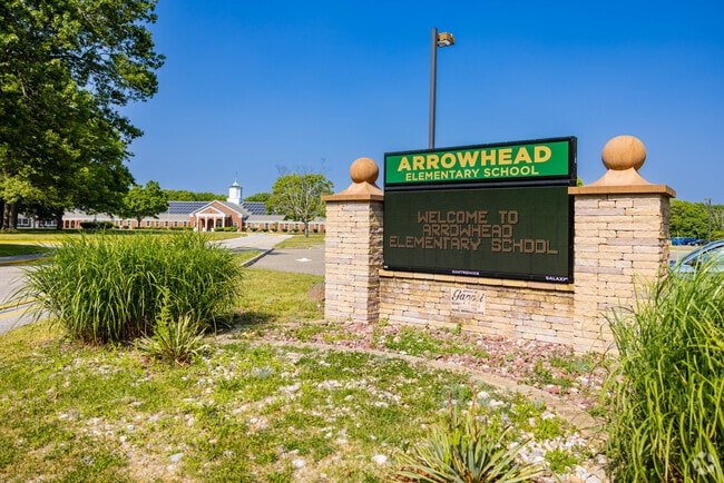 This is the Entrance to Arrowhead Elementary School in Setauket.