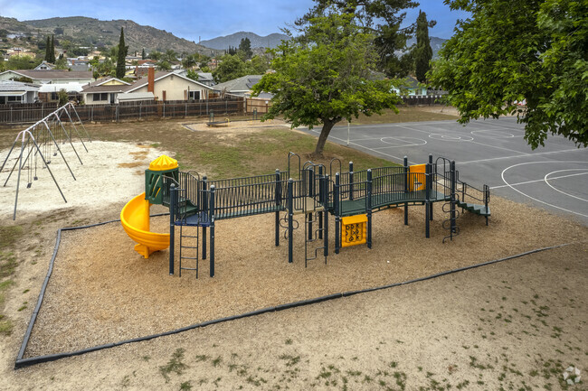 Students enjoy the playground and sports field at the Glen View Elementary School in Escondido.