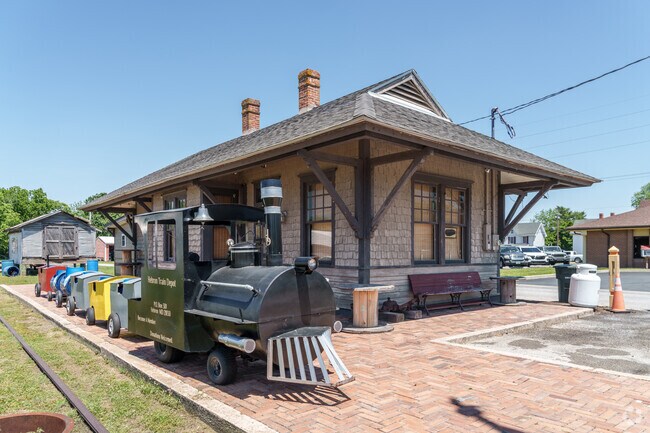 Hebron has many interesting sites including the historic train depot in the middle of town.