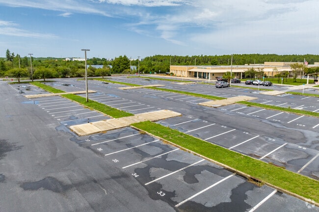The parking lot at Sunlake High School is large enough for students and staff parking.