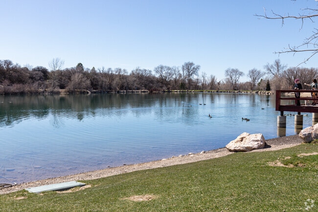 Highland Glen Park in Highland features a large pond in the center of the park.