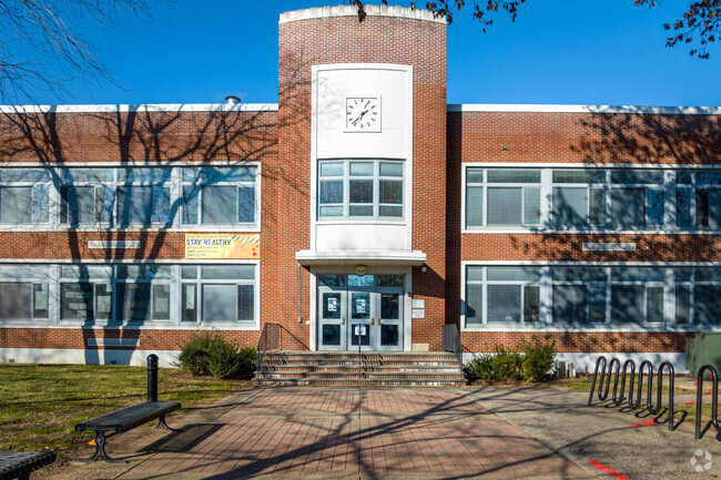 The main entrance to Clinton School, Plainfield, NJ.