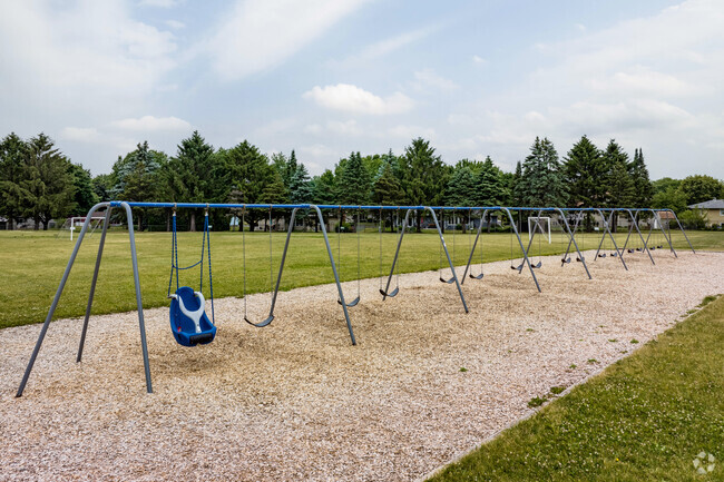 The extensive swing sets at Northside Elementary School in Middleton.
