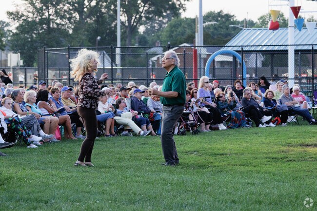 Dancing to Bob Miranda and the Happenings at the Elmwood Park Summer Concert Series.