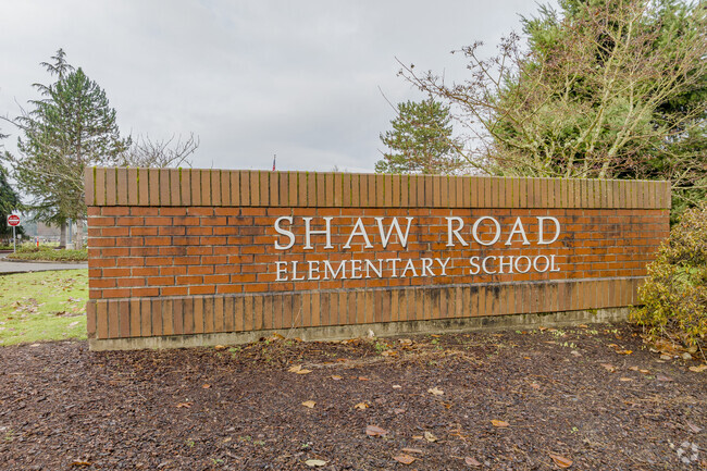 Original entrance sign to Shaw Road Elementary School