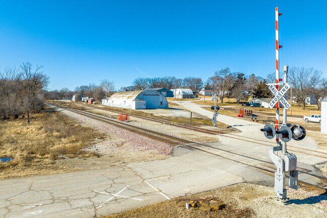 Railroad tracks run through De Soto, linking the town to destinations across the U.S.