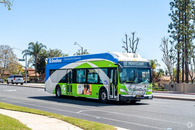 Omnitrans Bus runs through the Victoria neighborhood on Route 66.