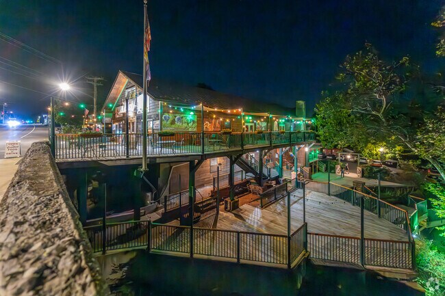 The Falcon is a well-known restaurant perched on top of the cascading Marlboro Falls.