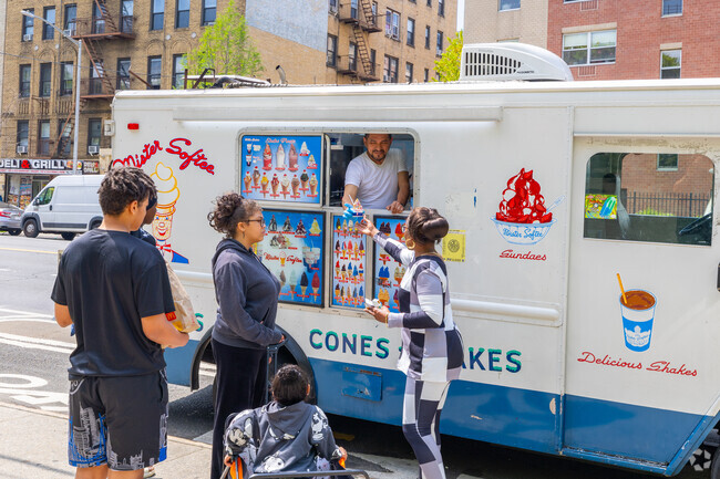On a warm day in Unionport you can catch Mister Softee for a cup of sweet vanilla ice cream.