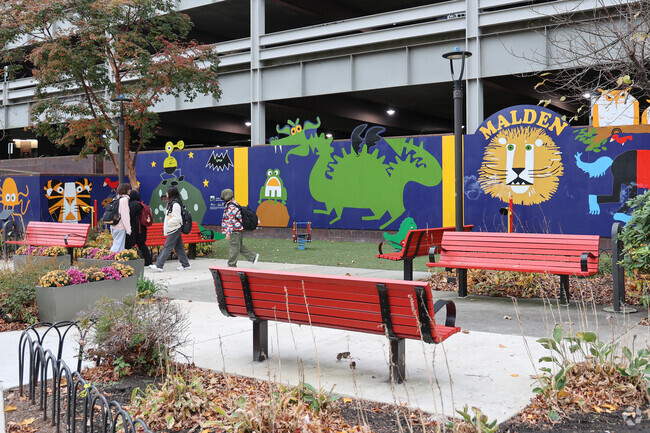The parking garage gets a little flare with a colorful mural in Edgeworth.
