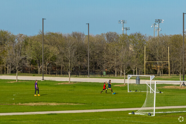 Kids can play soccer at Corinth Community Park in Corinth's neighborhood.