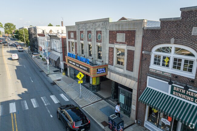 Rosemont's Bryn Mawr Theater is a well-known landmark with a classic marquee.