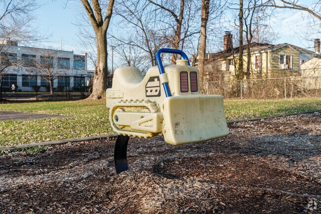 Tony Daliessio was a contractor so a bulldozer makes a fitting playground attraction.