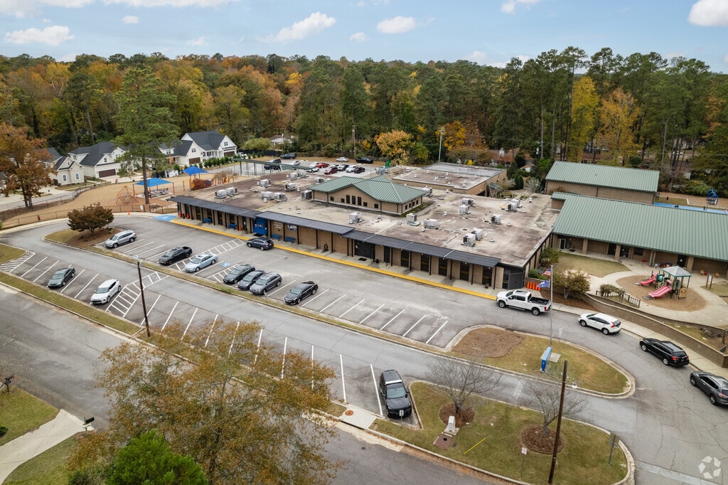An aerial overview of Brockman Elementary School in Columbia, SC.