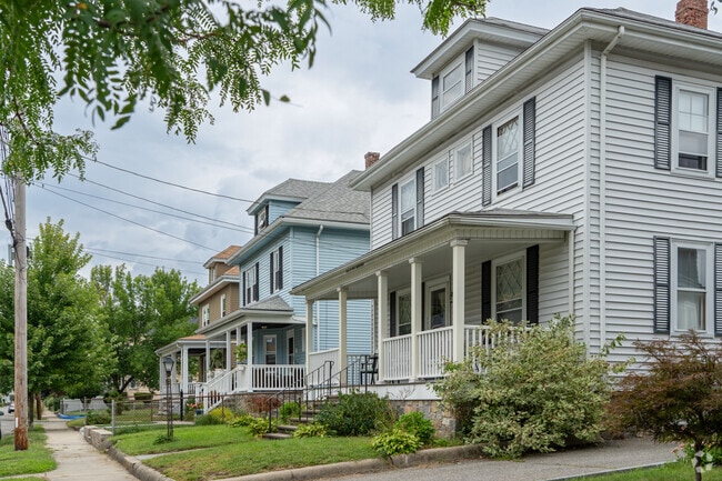 Many homes in East Medford feature large front porches that are perfect for leisure activities.
