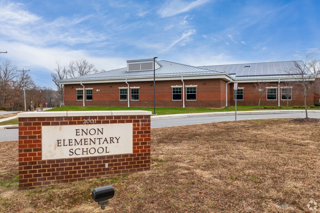The entrance to Enon Elementary School.