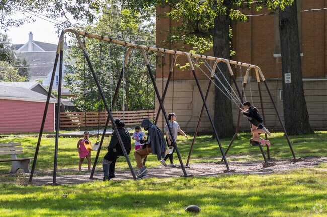 Kids like the swings at Public Park Pavilion.