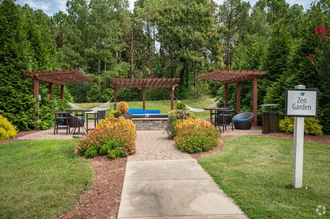 Zen Garden in Garrett features fountains and gazebos.