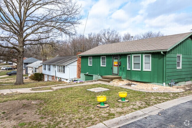 Brightly colored homes line the streets of Boone Hills.