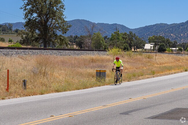 One of the main roads through Garden Farms features a much-used bike lane.