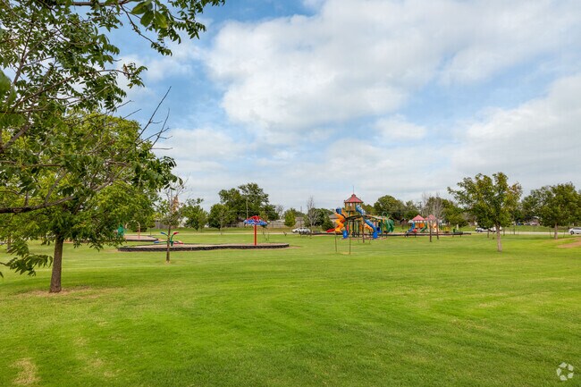 Veterans Park in Jenks offers  a generous play area for all ages.