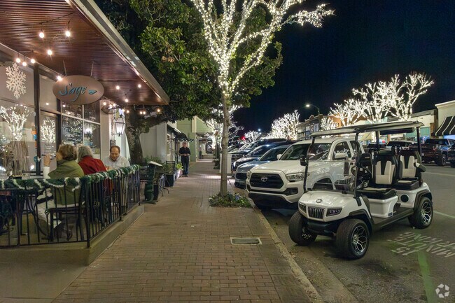 Downtown with it's many eateries is very walkable or many locals use their golf carts.