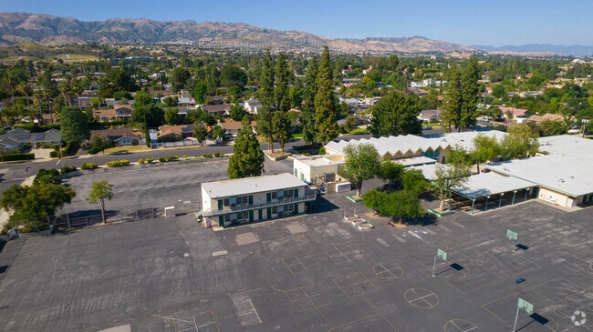 Mountains in the background of the Germain Academy For Academic Achievement.