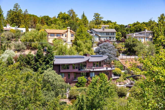 Larger, unique homes can be found perched in the hills of Emerald Lake Hills, CA.