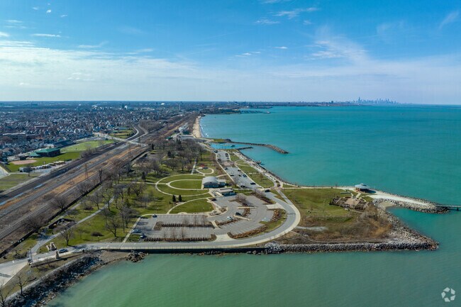 Whiting Lakefront Park, Nestled On The Shores Of Lake Michigan