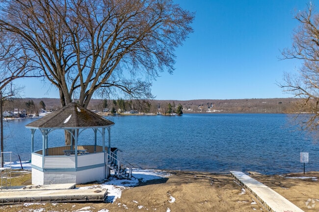 Cassadaga in the town of Stockton has a public beach with a playground, a dock and a gazebo.