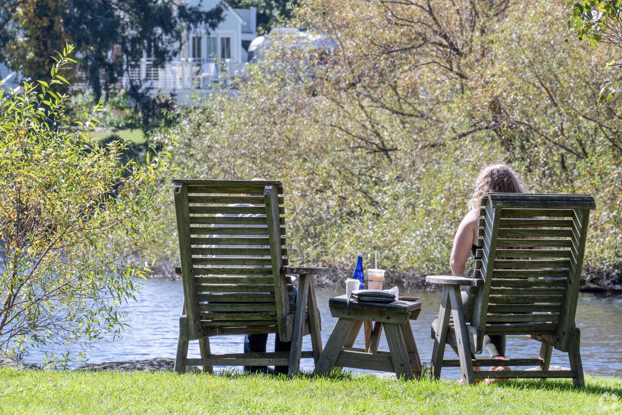 Gray's Mill Pond in the Adamsville neighborhood of Westport is a relaxing spot for a coffee.