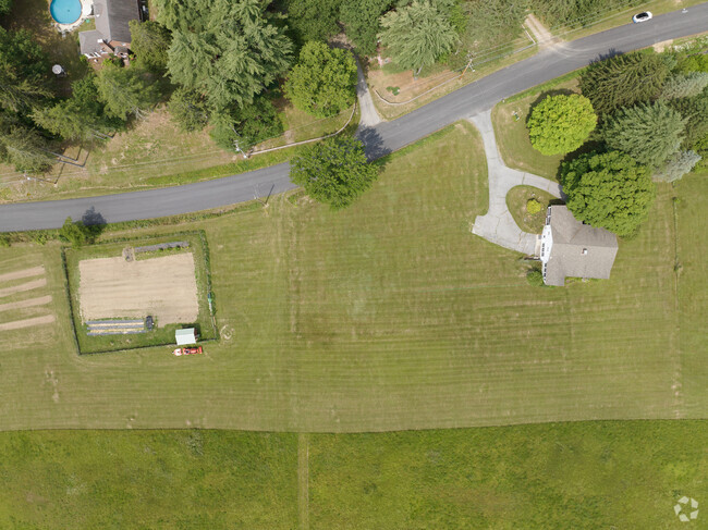 An aerial view of The Ridge School's campus in Salt Point, NY.
