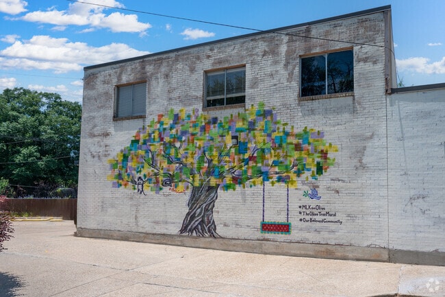 Highland embraces are outside the MLK Health Center in Highland area.