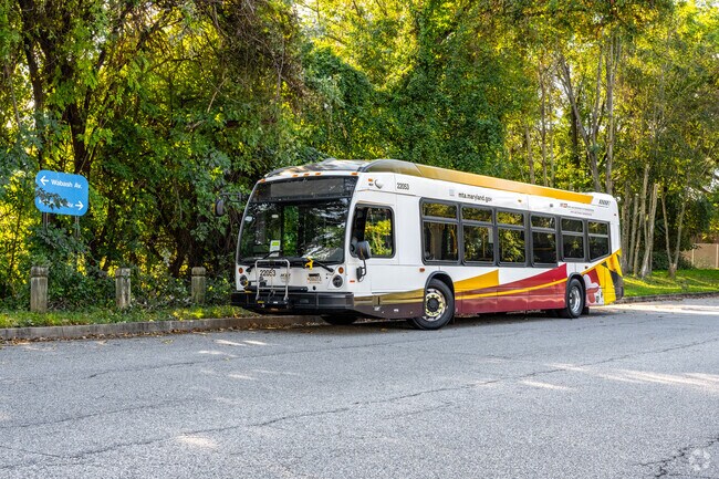 The bus is a great form of transit in Reisterstown Station.