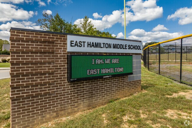 East Hamilton Middle School serves grades 6-8 with a student-teacher ratio of 19 to 1.