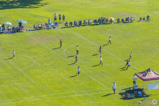 Kristopher Ranch's nearby Independence Park has an expansive green space that is perfect for local sports leagues.