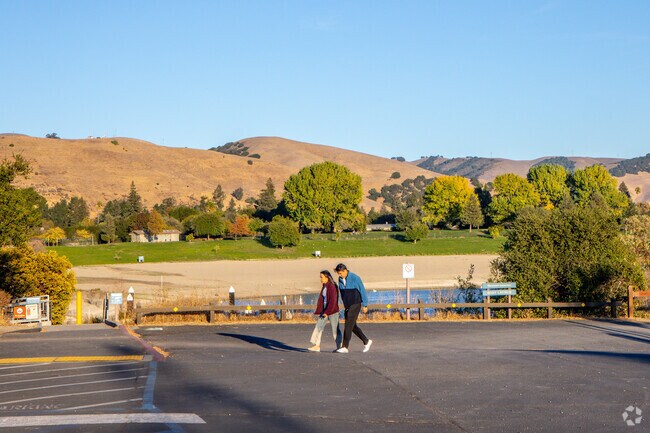 Enjoy a brisk morning walk at Quarry Lakes Regional Recreation Area in Parkmont.
