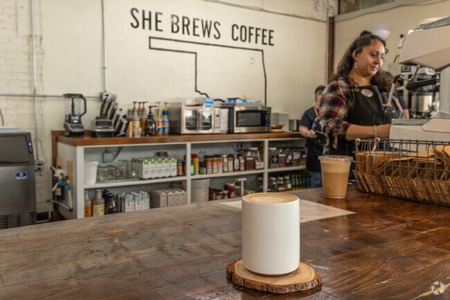 She Brews coffee is a must-try in Kendall-Whittier neighborhood.